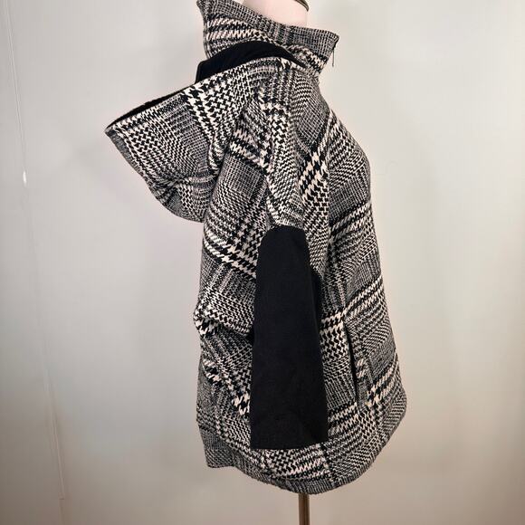 Fate Black & White Houndstooth Zip Up Hooded Jacket Size One Size - Picture 7 of 10